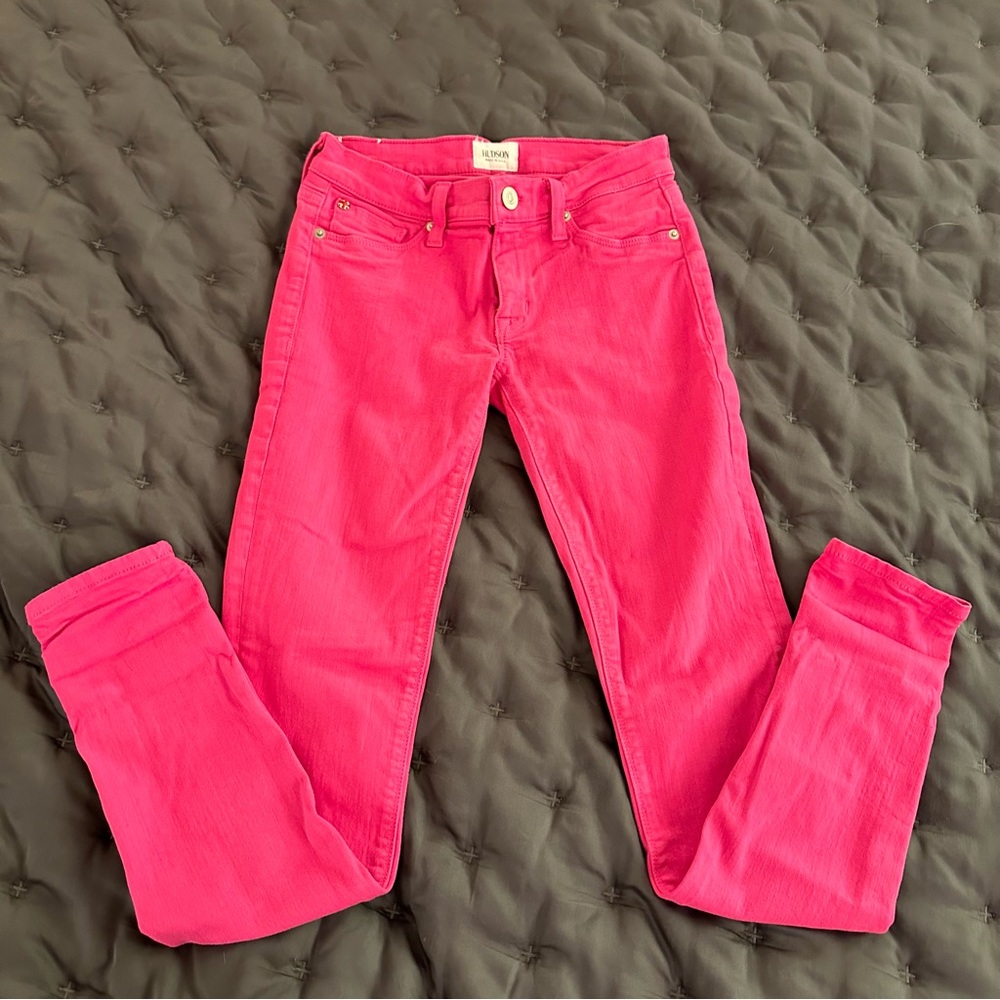 Hot pink Hudson skinny jeans mid low rise 24